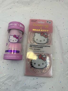 The Crème Shop x Hello Kitty Pink Makeup Sponge & Gel Eye Masks Set